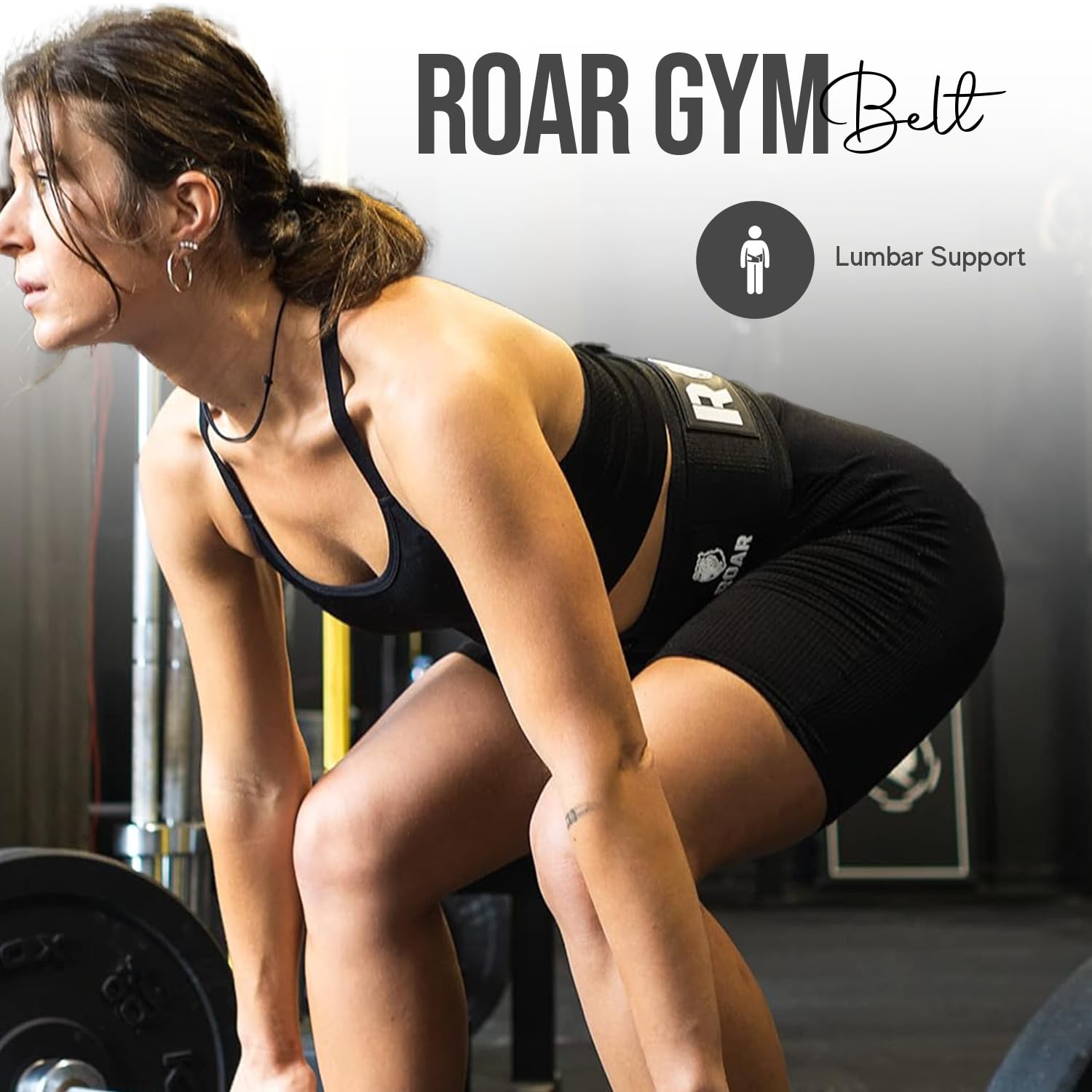 Roar® Pas lędźwiowy Gym, pas gimnastyczny dla mężczyzn i kobiet, pas do podnoszenia ciężarów, trójbój siłowy, podnoszenie ciężarów, kulturystyka, pas gimnastyczny dla mężczyzn, pas balastowy