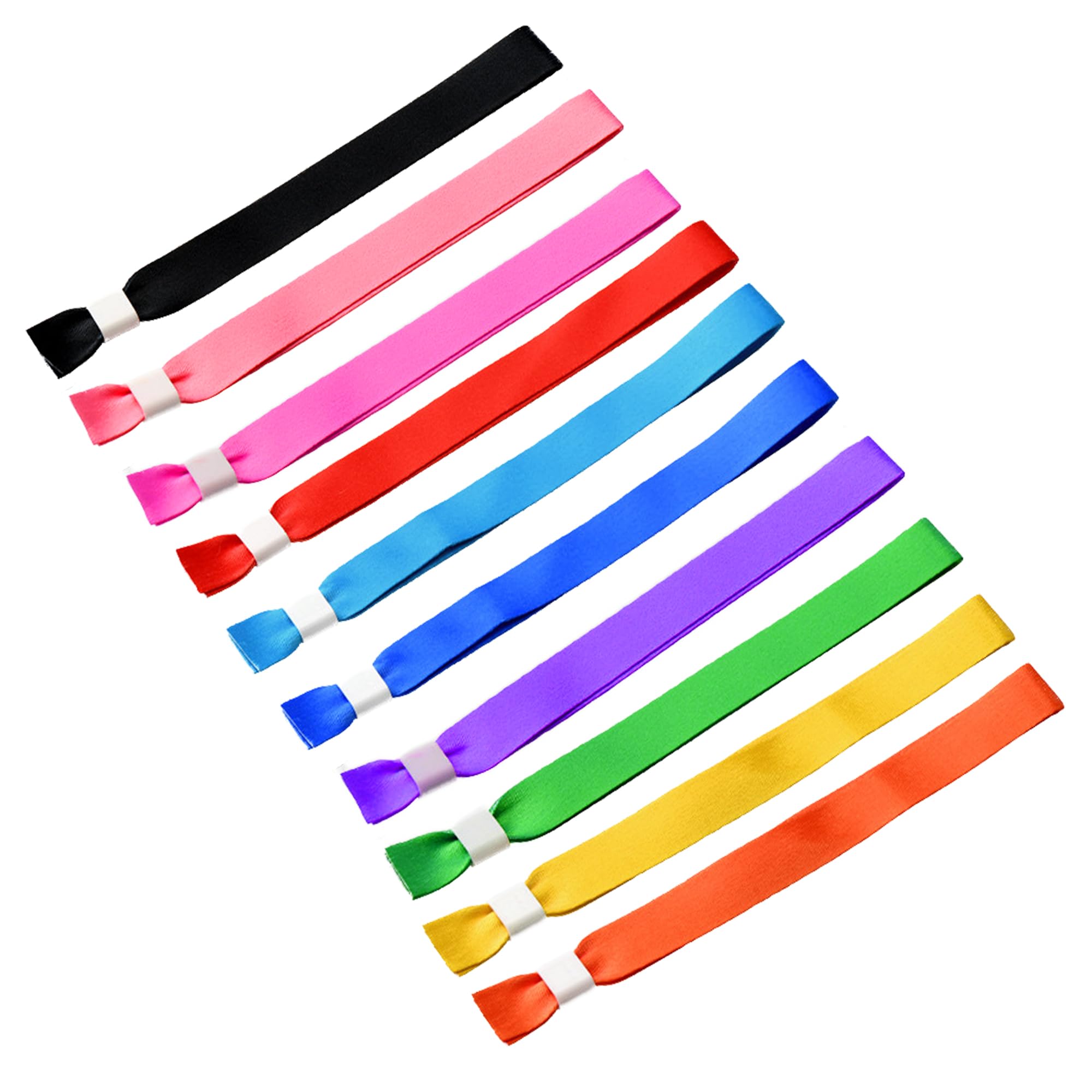 XCSJ Pack of 30 10 Colours Fabric Bracelets, Adjustable Fabric Inlet Bands, Event Bracelets with Plastic Clasps, Entrance Wristbands for Events, Parties, Concerts