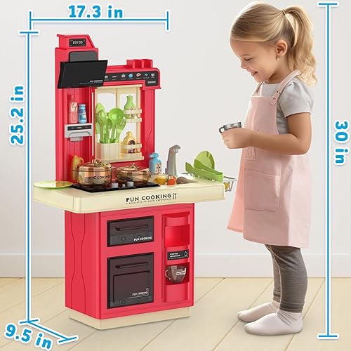 Miniatura 6 de Juego de cocina de 35 piezas para niños con sonidos de luces, juego de cocina de juguete de comida, juguetes de cocina para niños de 3, 4, 5, 6, 7,