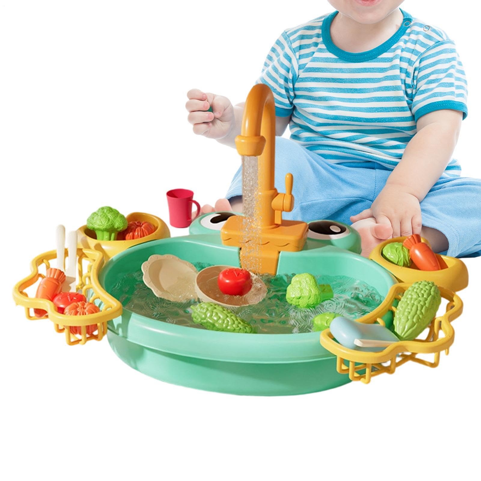 Lavello da con Acqua Corrente Giochi di Ruolo per Bambini | Finto Lavello Giocattolo per Bambini Bambine Prescolari Giardino Spiaggia Campeggio Asilo Casa Bagno Cameretta Festa