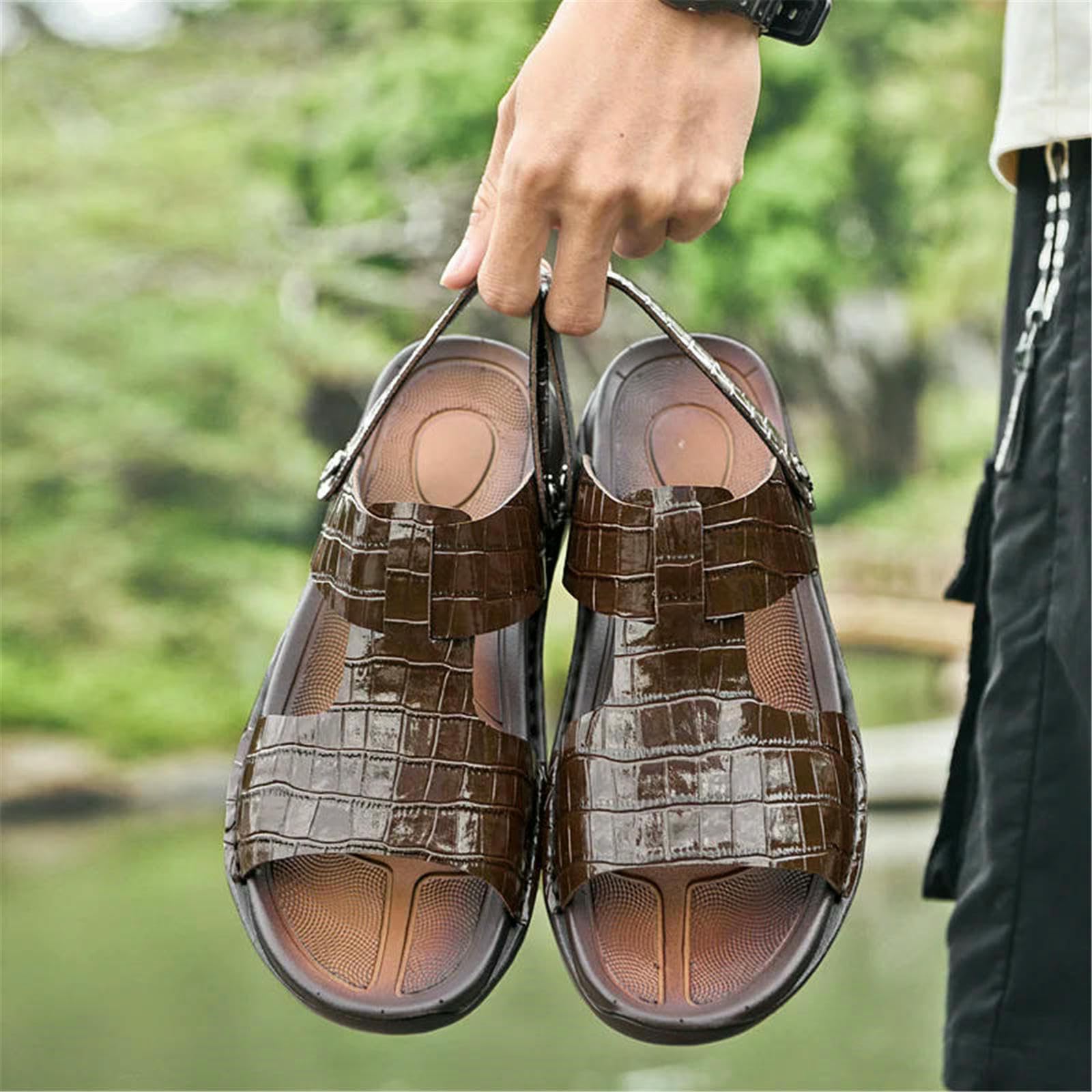 Claquettes Hommes Femme Sandales Chaussures De Camping Travail Quotidiennes-marron-2-43
