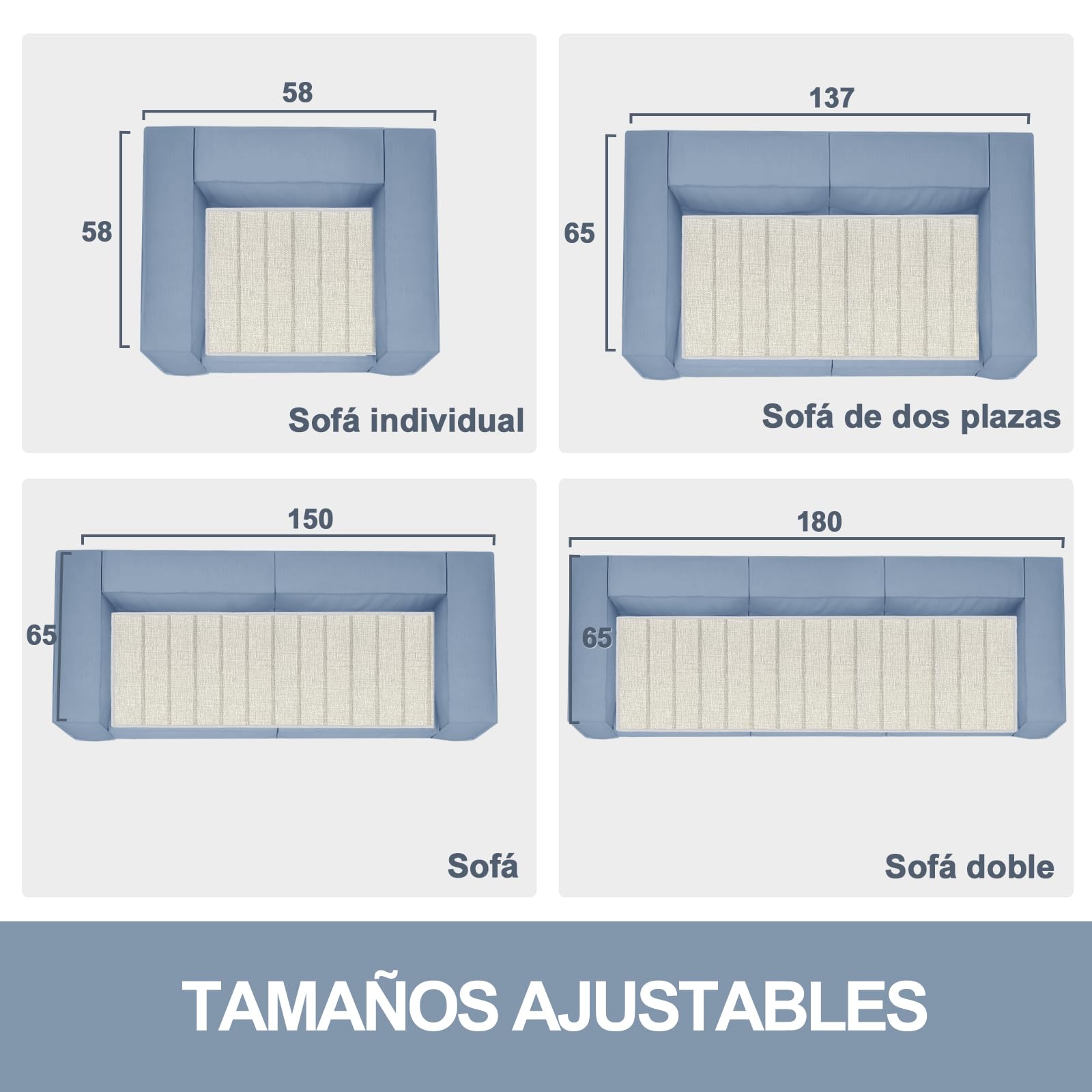 Coussin de soutien pour canapé d'assise affaissé, 60 x 170 cm, pliable, pièce de rechange, en bois, pour la plupart des canapés 3 places, beige