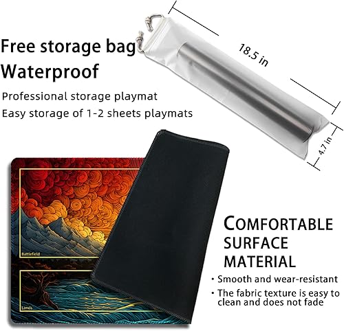 Miniatura 107 de MTG Playmat, Free Storage Bags, 24 x 14 Inches, TCG & Board Game Mat with Zones