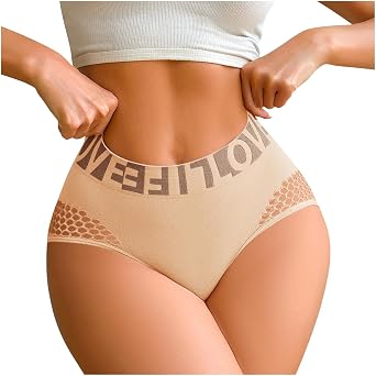 Borniu High Waisted Underwear Panties Full Coverage Underpants Soft Strech Ladies Briefs for Women Tummy Control Undies