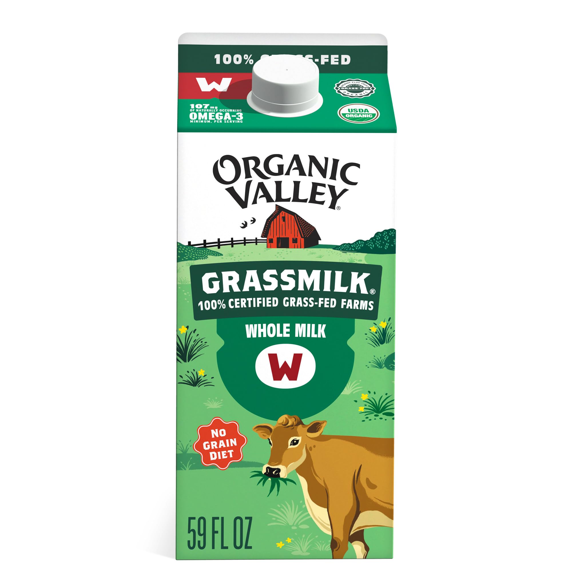 Organic Valley Grassmilk, 100% Grass Fed Whole Milk, Organic, 64 Fl Oz