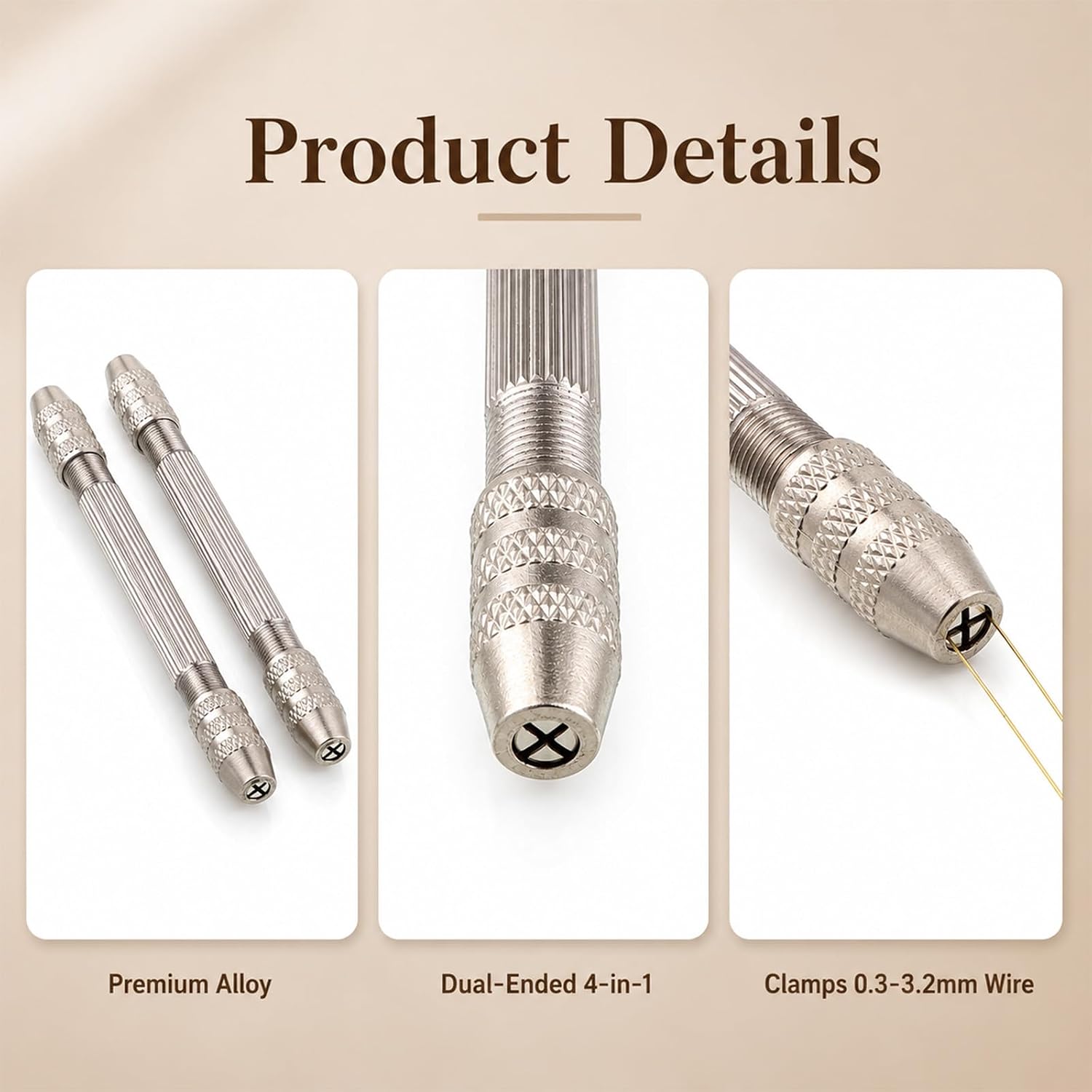 2 PCS Jewelry Making Kit Wire Wrapping Tools Set Wire Twister, Wire-Rounder Tool for Jewelry Making Twisting Tool with 2 Copper Wires for DIY Craft