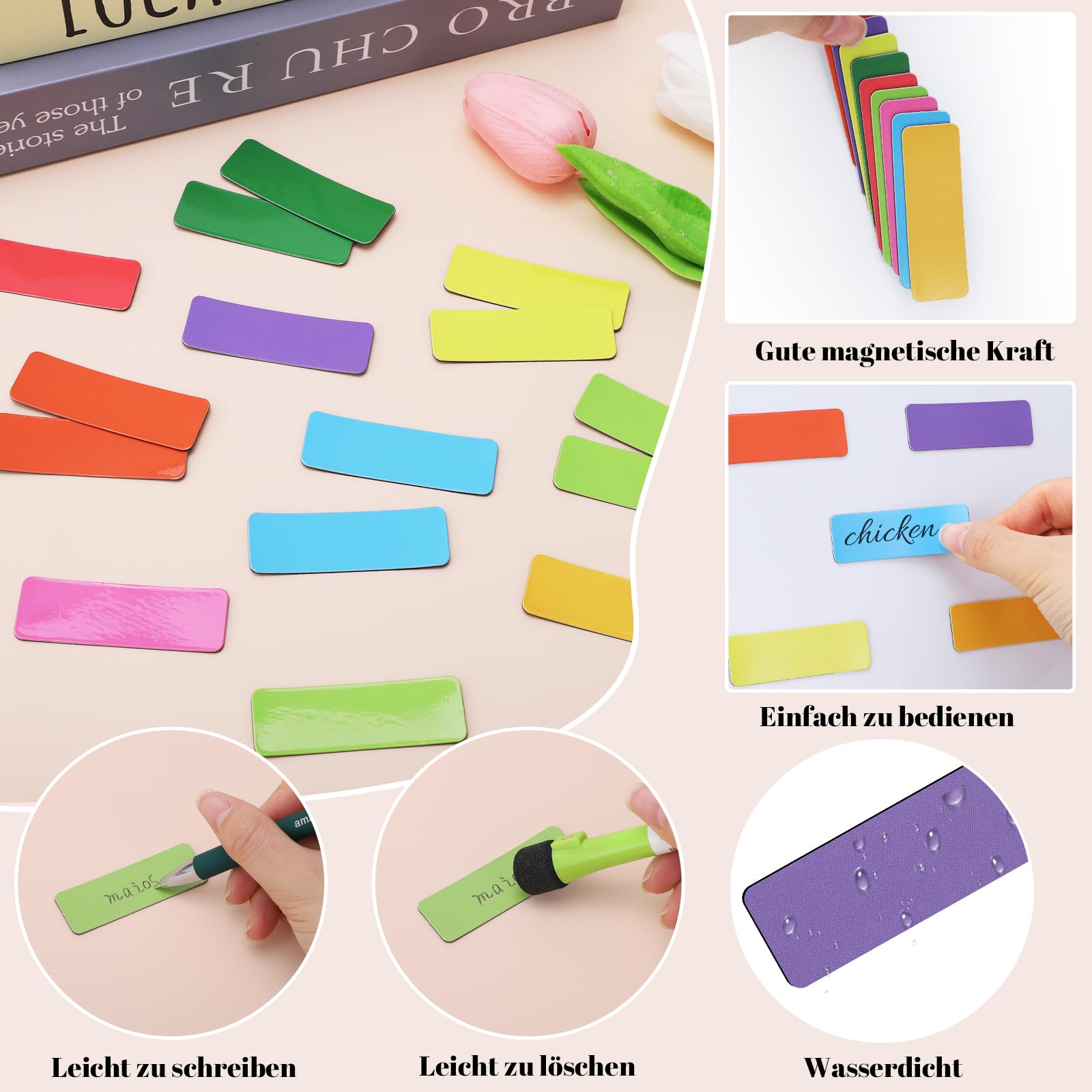 Magneetstrips met zelfklevende achterkant, 20 stuks metalen plakstrips