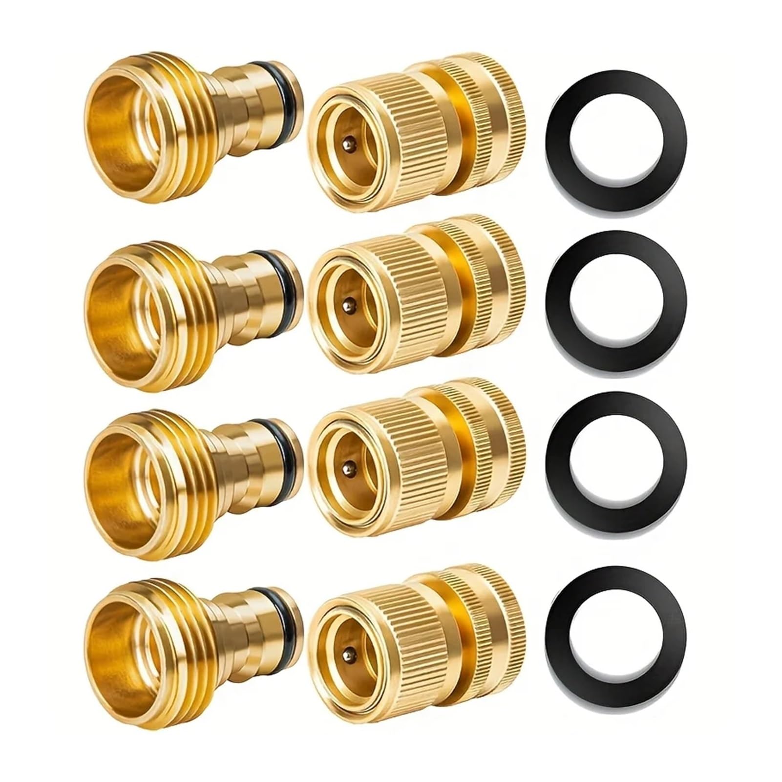 4 Pezzi/8 Pezzi Connettori For Tubi Da Giardino In Ottone 3/4 Pollici, Raccordi A Prova Di Perdite, Installazione Compatibile Con Flessibili(4PCS)