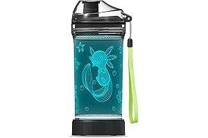 Axolotl Water Bottle: Light-Up Glowing Tritan BPA-Free Sport Cup for Gamers and Nature Lovers
