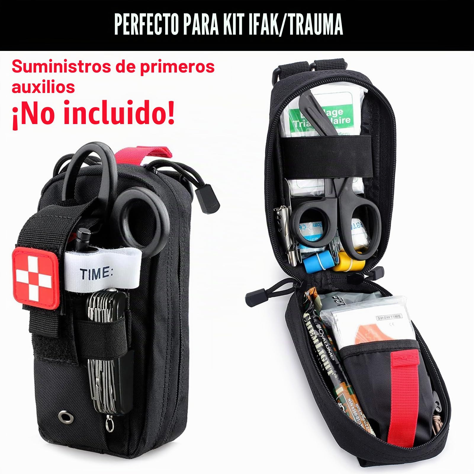 botiquin tactico de Primeros Auxilios Bolsa para medicamentos Bag Viaje para Viajar Camping Senderismo Supervivencia Casa Coche ifak Pouch