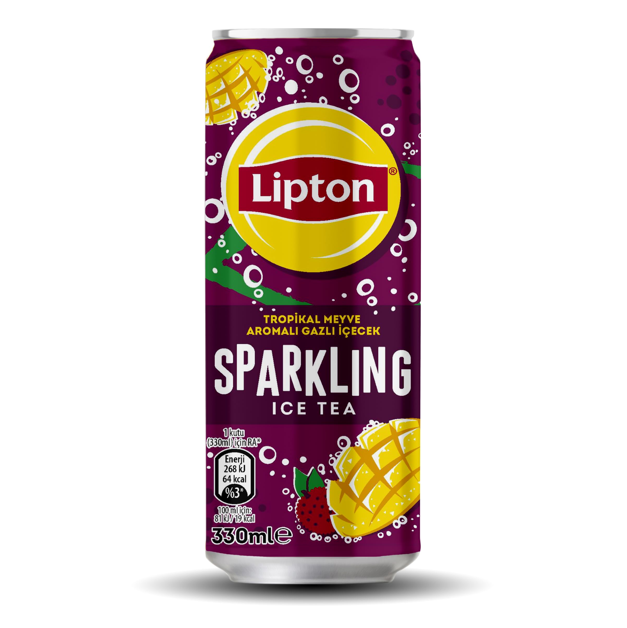 Lipton Ice Tea Sparkling Tropikal Aromalı Gazlı İçecek kutu 330 Mililitre