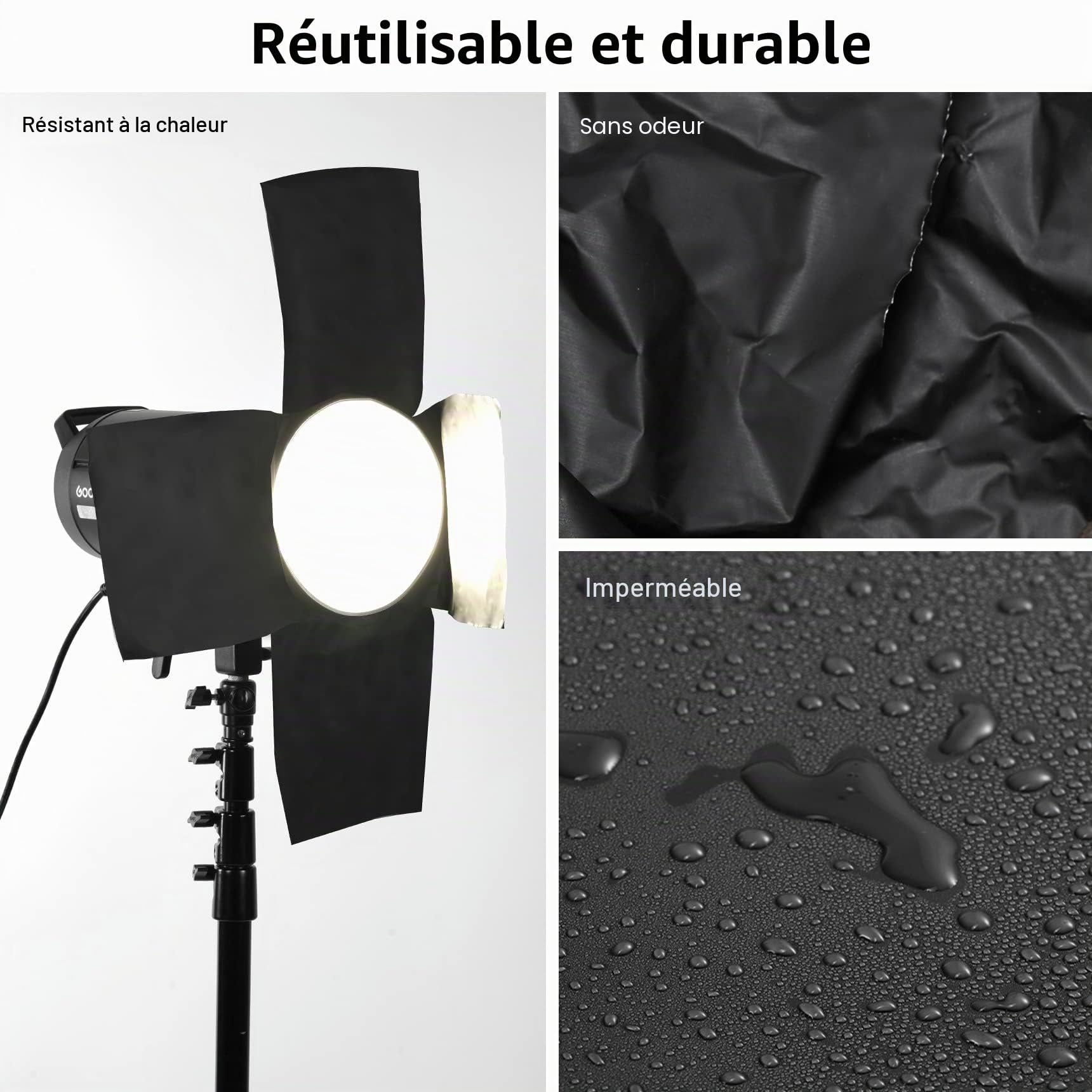 Selens Rouleau de film d'aluminium mat 30,48 cm x 7,62 m - Noir - Pour photographie - Pour masquer les fuites de lumière