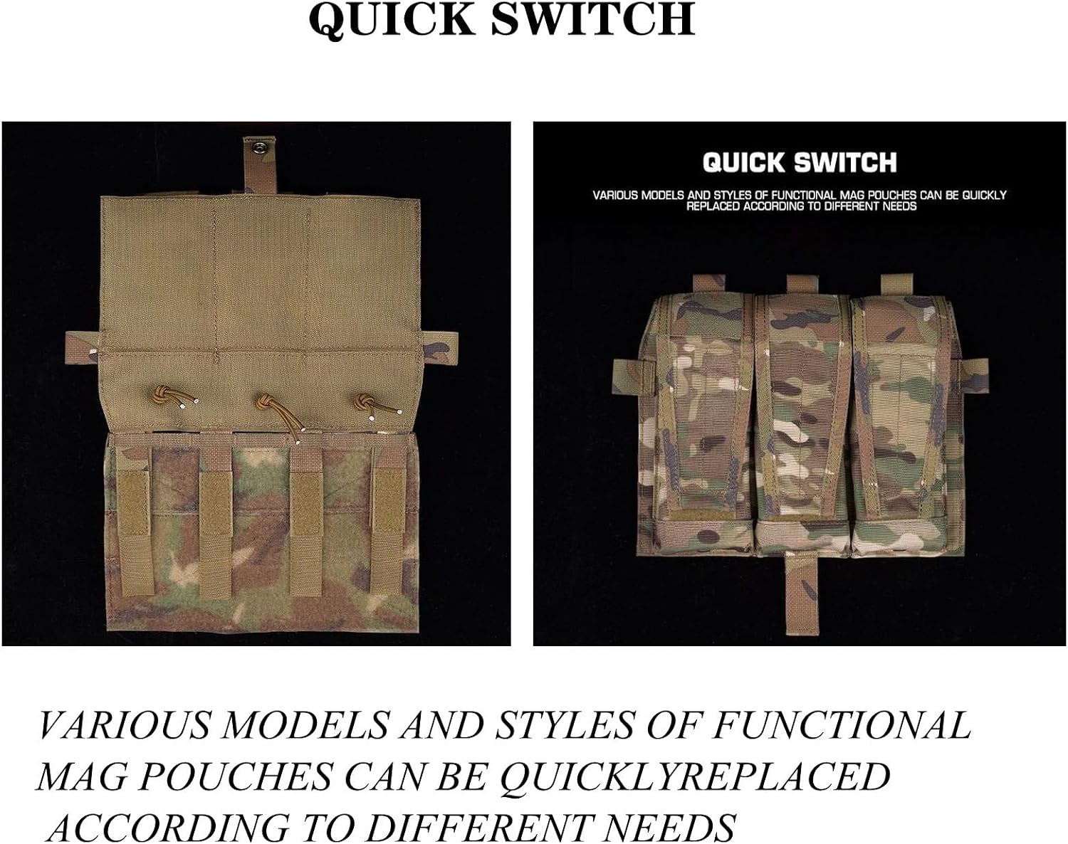 Loop Mounting Placard Platform Tactical Vest Expansion Panel with Hook Backing