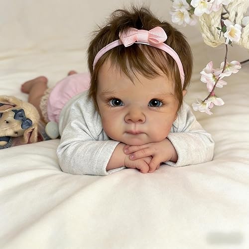 Miniatura 4 de RXDOLL Lindas Muñecas Bebé Reborn de Silicona de Cuerpo Completo para Niña de 18 pulgadas Bebé Recién Nacida Realista Niña Bebés de Silicona de Vida