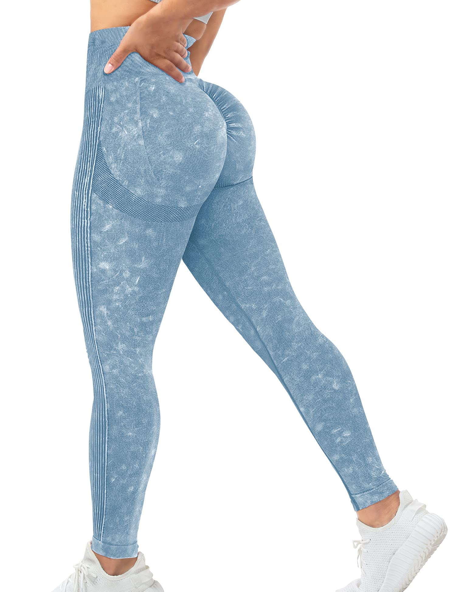 Vozobi Tiktok Trending Leggings Women's High Waist Smile Contour Booty Leggings Scrunch Butt Lift Workout Seamless Yoga Pants — view 108