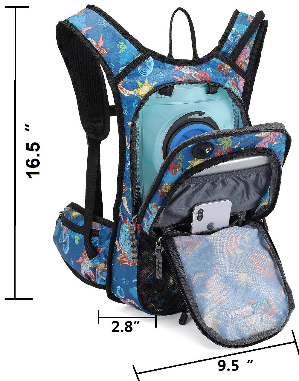 Mochila de hidratación aislada con bolsa de 2L sin BPA, mantiene el líquido fresco hasta 4 horas, para correr, senderismo, ciclismo, camping