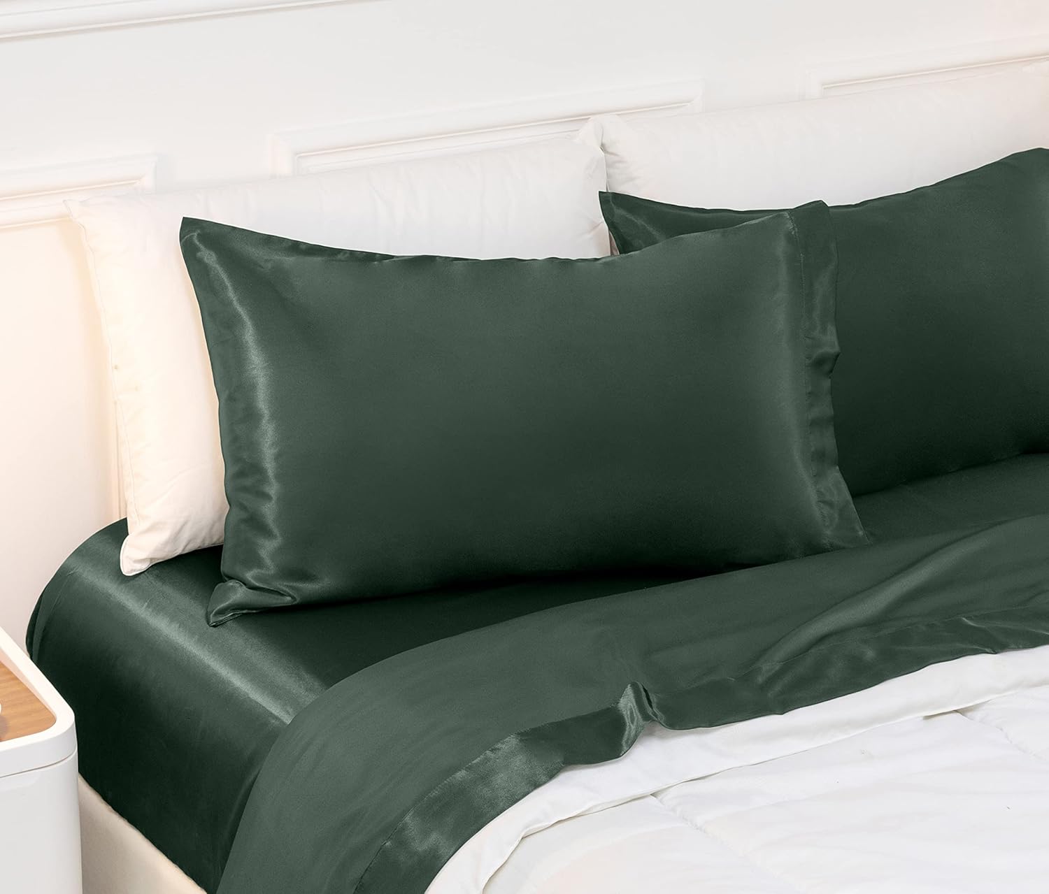 Vonty 2Pcs King Satin Pillowcases 20x40 Pillow Cases