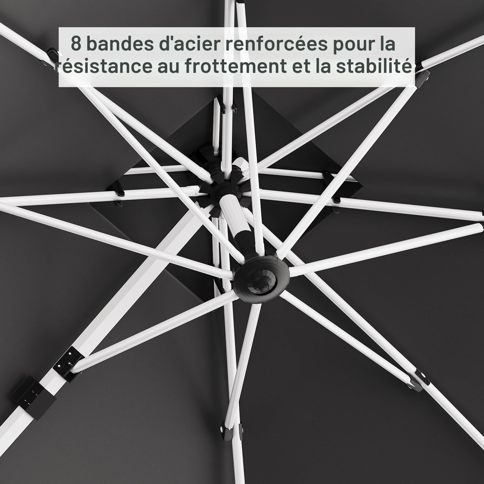 Devoko Parasol Déporté Carré, Canopée Monocouche Parasol de Jardin Extérieur en Aluminium Inclinable Toile Protection UV50+ avec Housse de Protection pour Balcon Patio Terrasse