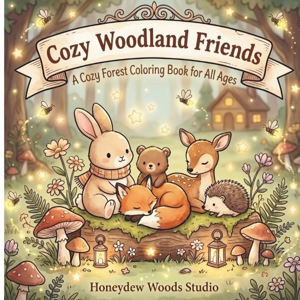Cozy Woodland Friends: A Cozy Forest Coloring Book for All Ages
