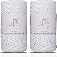 Vista 38 de Makromecity, Cordón de macramé de un solo hilo de 3 mm x 100 yardas (300 pies) Hilo de algodón azul marino de 3 mm de un solo hilo para arte