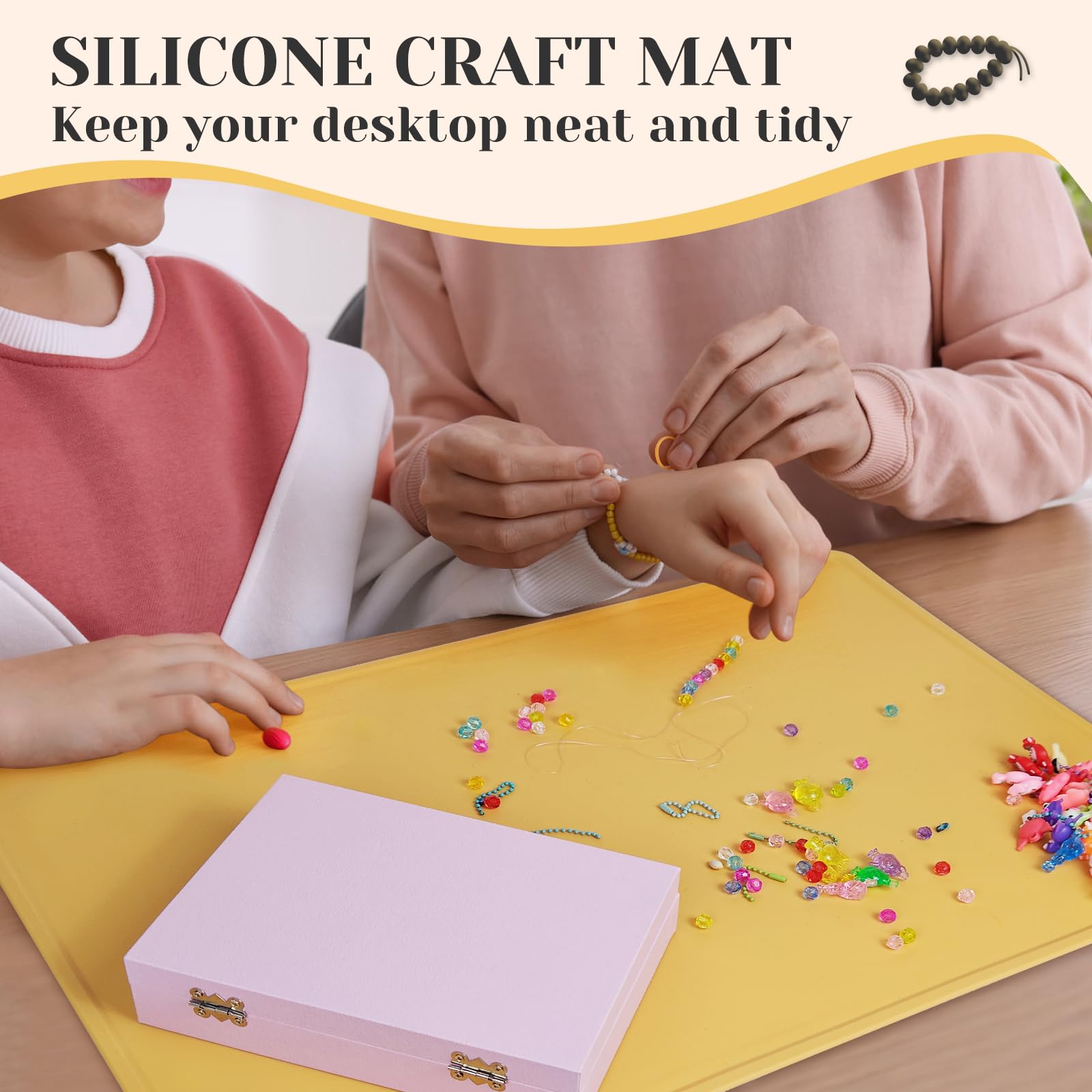 Luxoraiova Siliconen schilderonderlegger met magnetische absorptieclip, grote siliconen mat, 60 x 40 cm, bureauonderlegger voor kinderen, herbruikbare schildermat, voor knutselen, schilderen (blauw