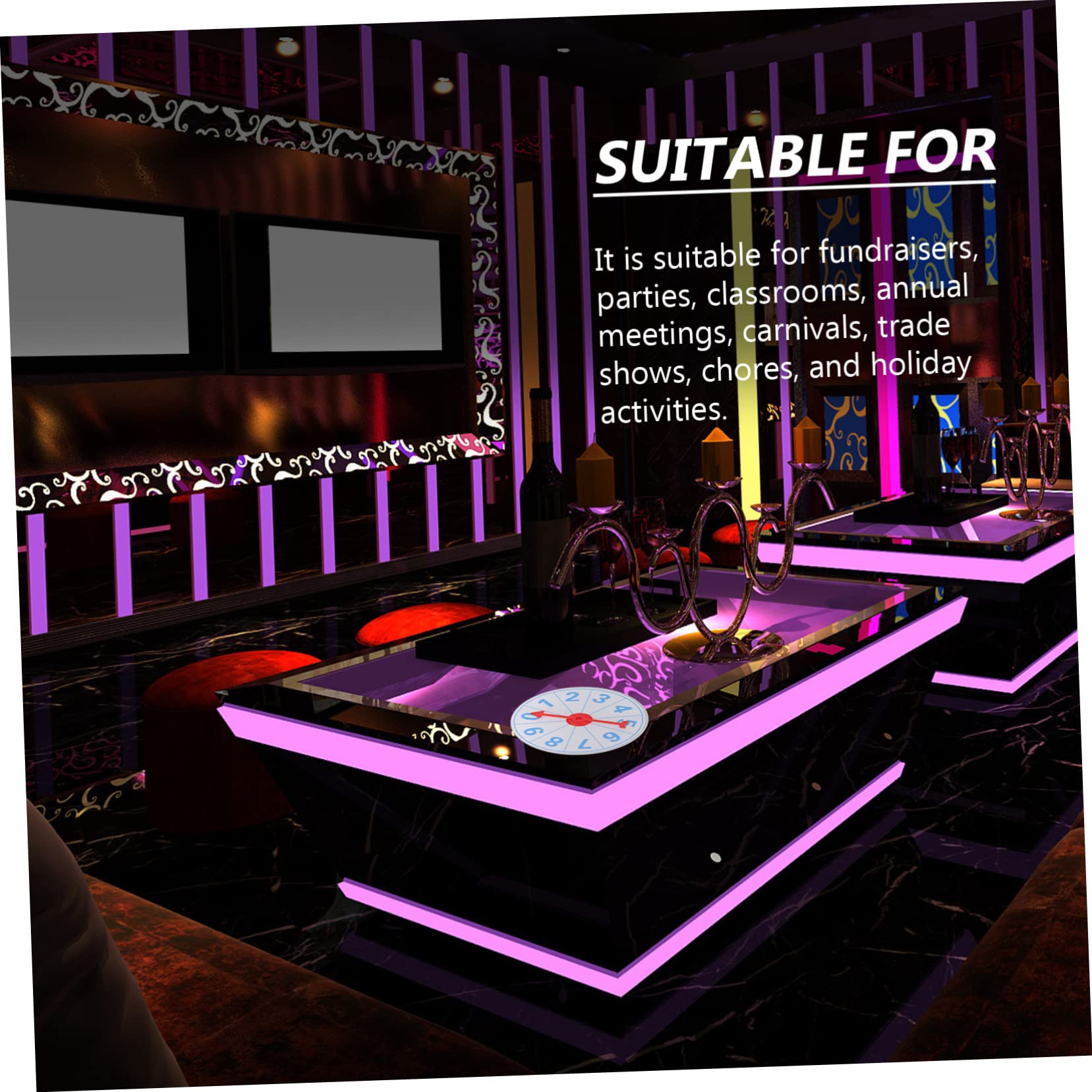 BESPORTBLE 1Pc Prize Wheel Reusable Wall Mounted Spinning Game for Adults for Parties Educational Activities Lightweight Portable Fun Easy Prize Drawing