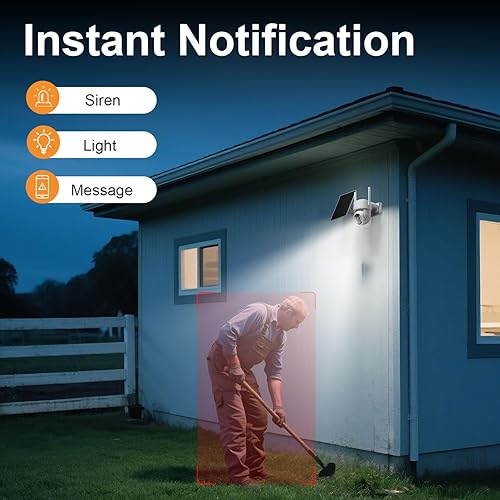 Miniatura 4 de Cámara de seguridad celular 4G, Sin cámara de seguridad WiFi, Cámaras para seguridad en el hogar, Vista en vivo 360, Visión nocturna a color 2K,