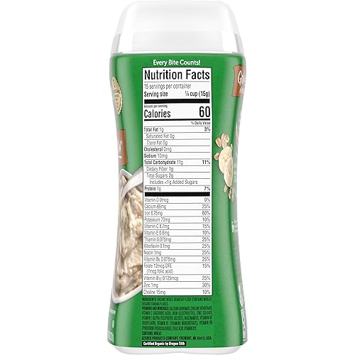 Miniatura 3 de Gerber Baby Cereal Organic 2nd Foods Grain  Grow avena banana 8 onzas paquete de 6