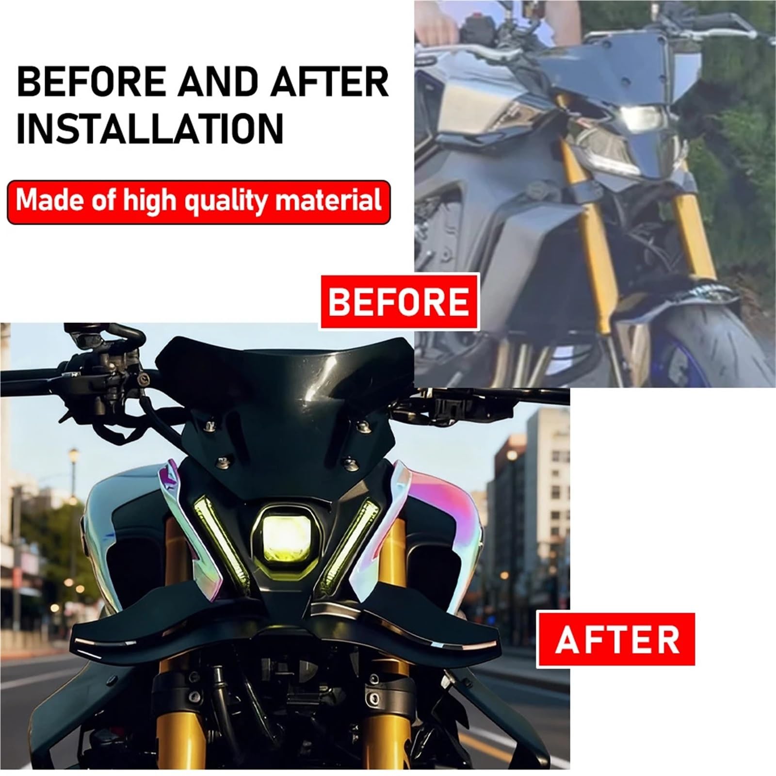 Front Bumper Splitter dachowy Pasuje do YAMAHA MT-09 MT09 SP 2023 2022 2021, czarny, goły, przedni spojler dociskowy