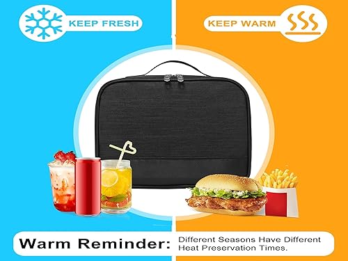 Miniatura 2 de Lonchera para hombres  Bolsa de almuerzo reutilizable para hombres adultos y mujeres  Lonchera aislada para oficina, senderismo, campamento (negro)