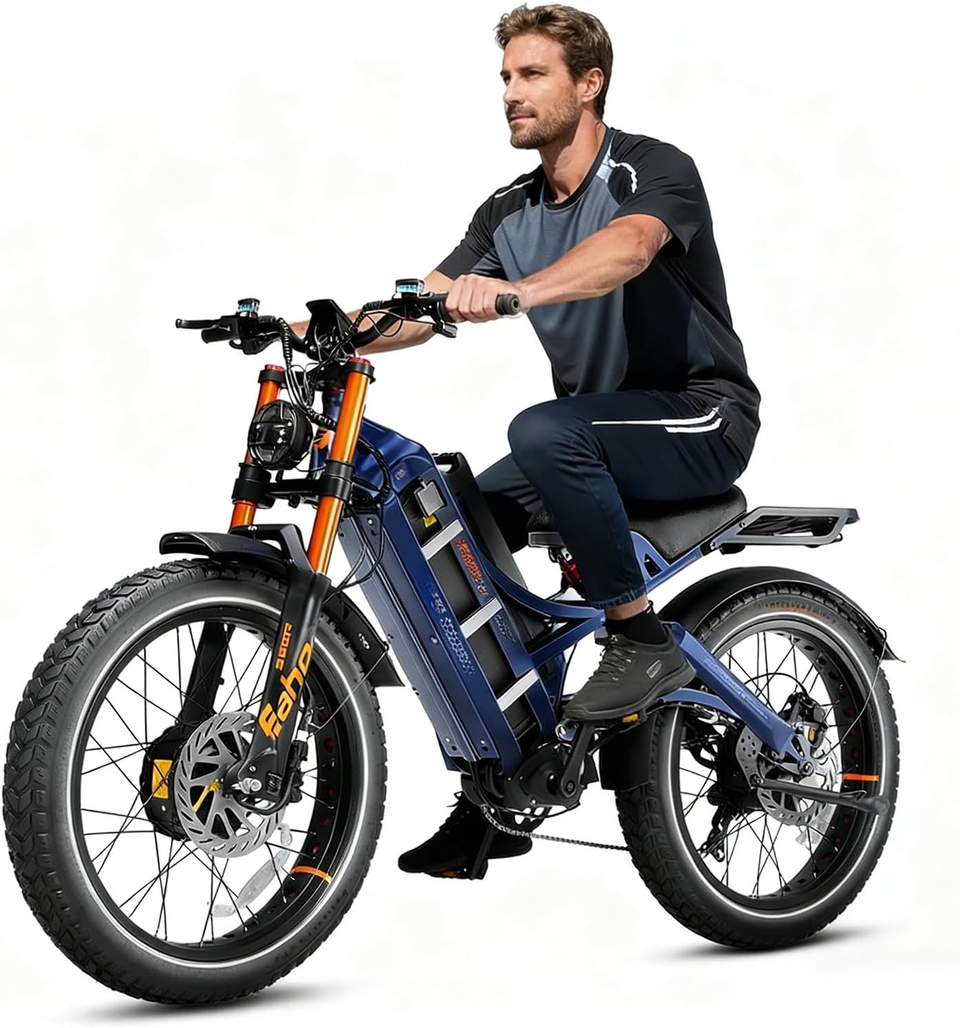 2026 eAhora Romeo Dual-Motor Ebike - 50Mph 5600W 60-80AH 250Miles Long Range Electric Bike for Adults, Full Suspension Hydraulic Brakes Electric Bicycle, 26" Mountain Bike for Off-Road Commuting
