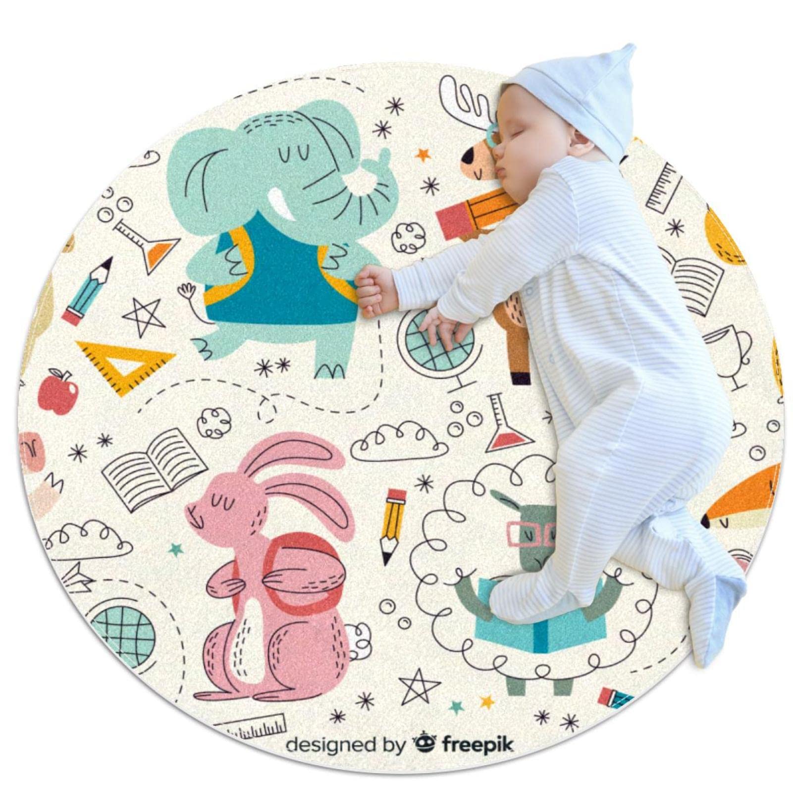 Tapis de sol circulaire 100cm pour salon et chambre moderne