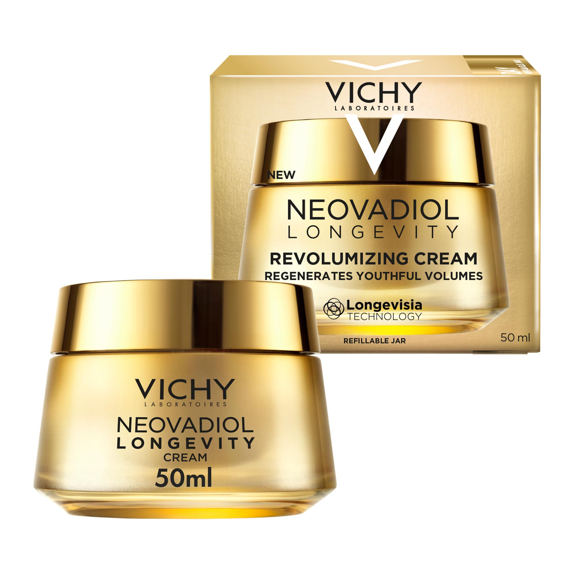 Vichy Neovadiol Longevity Crema revitalizante, Para pieles maduras, Acción antiedad y regeneradora, Piel hidratada y reafirmada, Con 13% de tecnología Longevisia | Acción Antiedad y Regeneradora, Piel Hidratada y Reafirmada, Con 13% de Tecnología Longevis