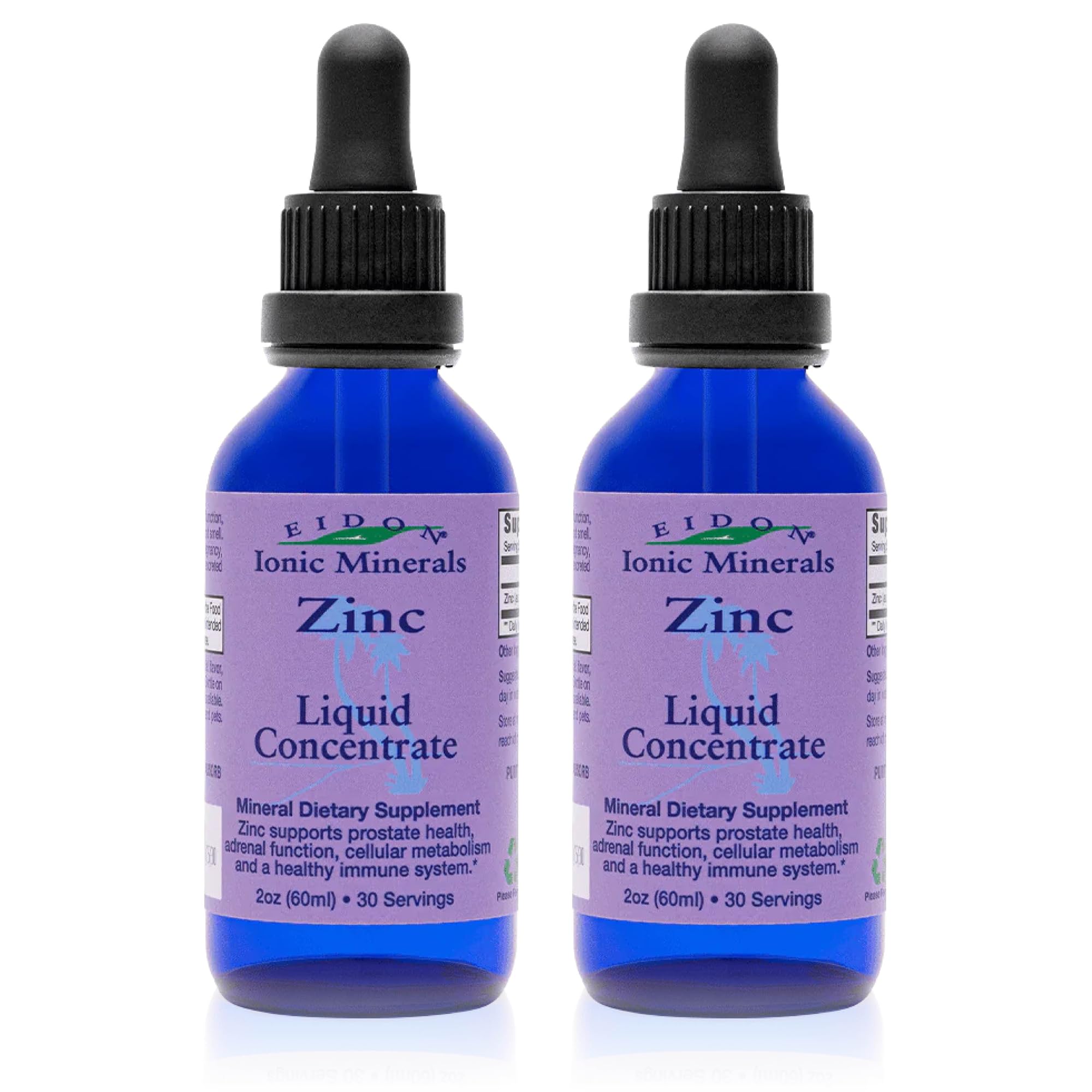 Eidon Ionic Minerals Liquid Zinc Concentrate - 2 oz, 2 Pack 2 Fl Oz (Pack of 2)