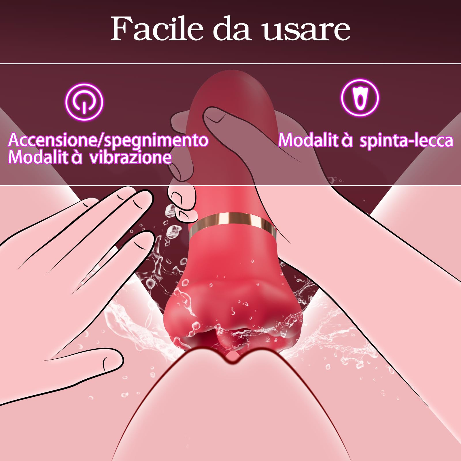Vibratore Giocattoli Sessuali per Donne Sex Toy Solo - Vibratori per donne con 10 modalità di vibrazione e 10 modalità di leccate, vibratore per punto G con stimolazione del clitoride per Femmina