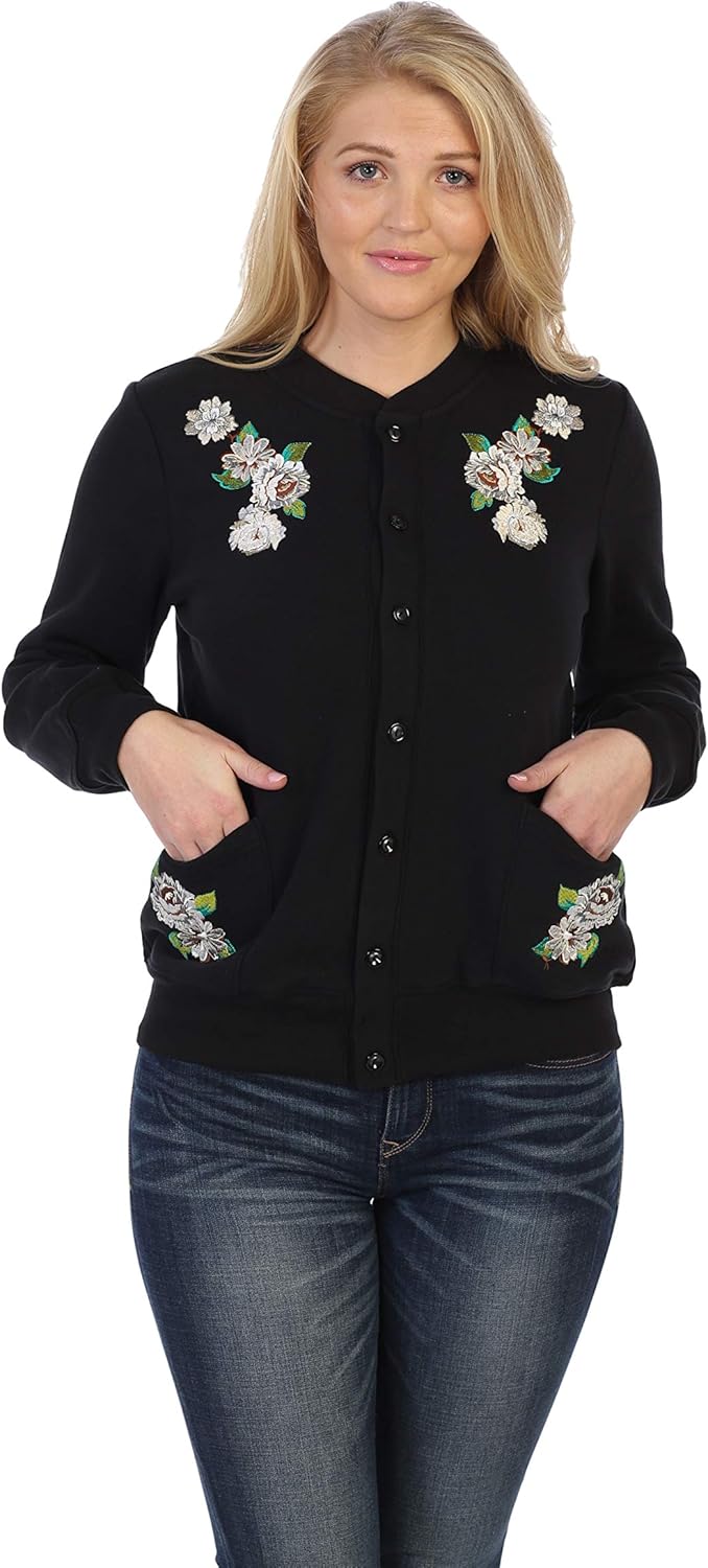 Embroidered fleece cardigan Clearance