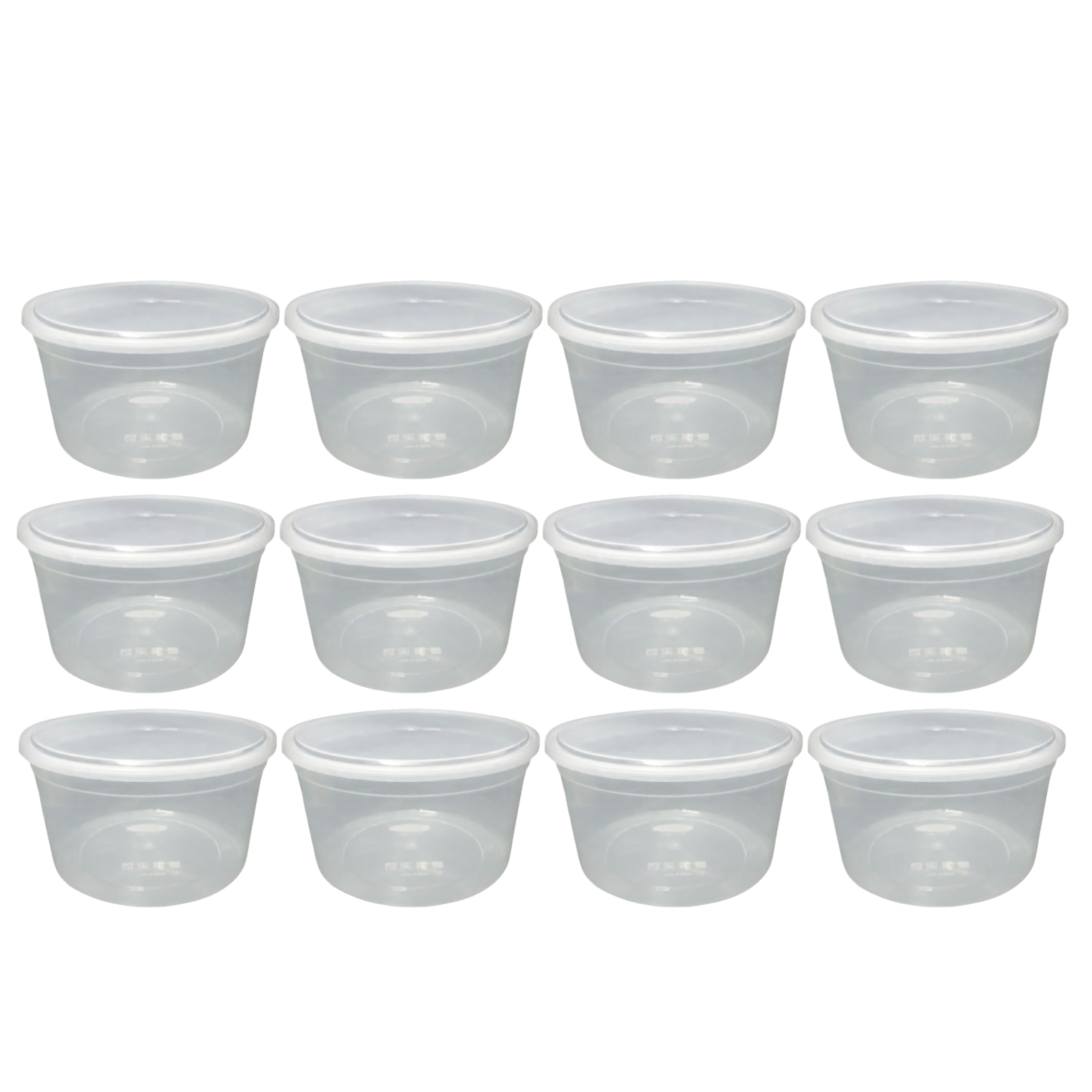 Clear Plastic Microwave Containers with Lids Meal Prep Takeaway Container with lids Food Tubs Ideal for Takeaways & Restaurants BPA Free Freezer Safe & Dishwasher Safe (4000ML, Round, 12)