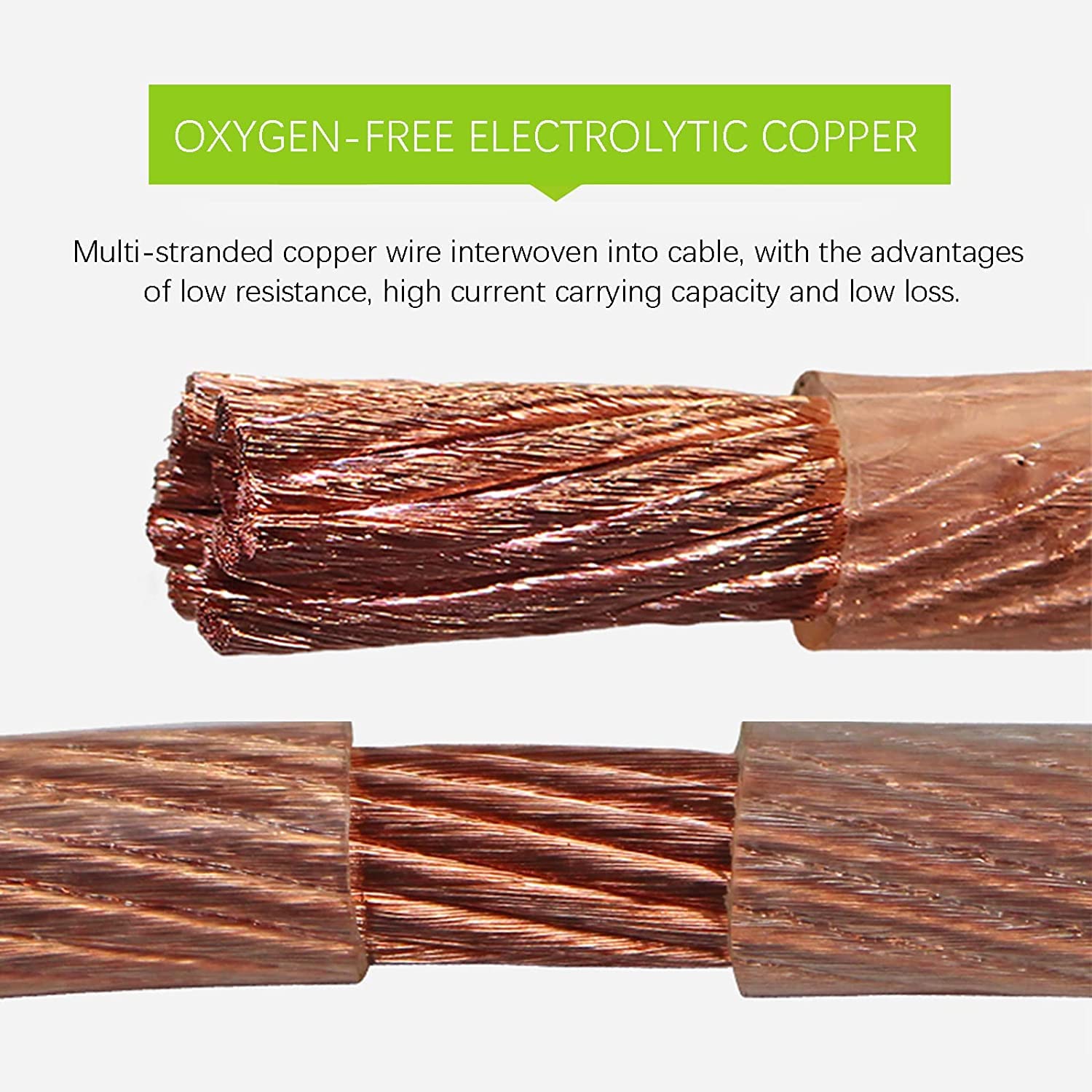 TEN-HIGH Cable de toma de tierra 99,9% de cobre de la máquina de soldadura por puntos de bobinado secundario de cable suave, cable de puesta a tierra de alambre y cable(5 m,6 mm²）