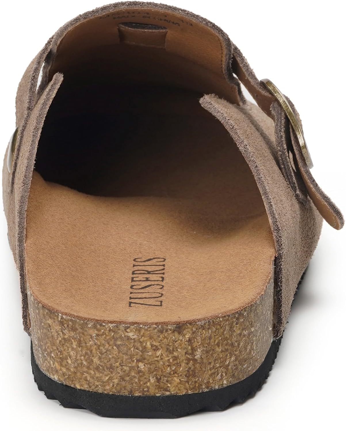 ZUSERIS Women's Men's Suede Clogs Wide Width Leather Mules Cork Footbed Sandals Slip on Comfort Potato Shoes with Arch Support - Image 4