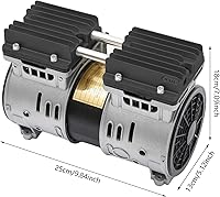 Vista 2 de Bomba de vacío sin aceite de alta presión 8Bar 100L/min/3.5CFM Bomba de succión de vacío de alto flujo 1400RPM Bomba de compresor de pistón sin