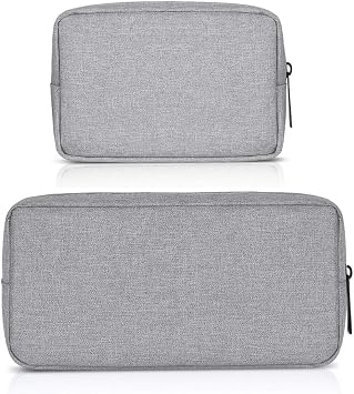 Universal Electronics/Accessories Soft Carrying Case Bag, Durable & Light-weight,Suitable for Out-going, Business, Travel and Cosmetics Kit Small+Big-Gray