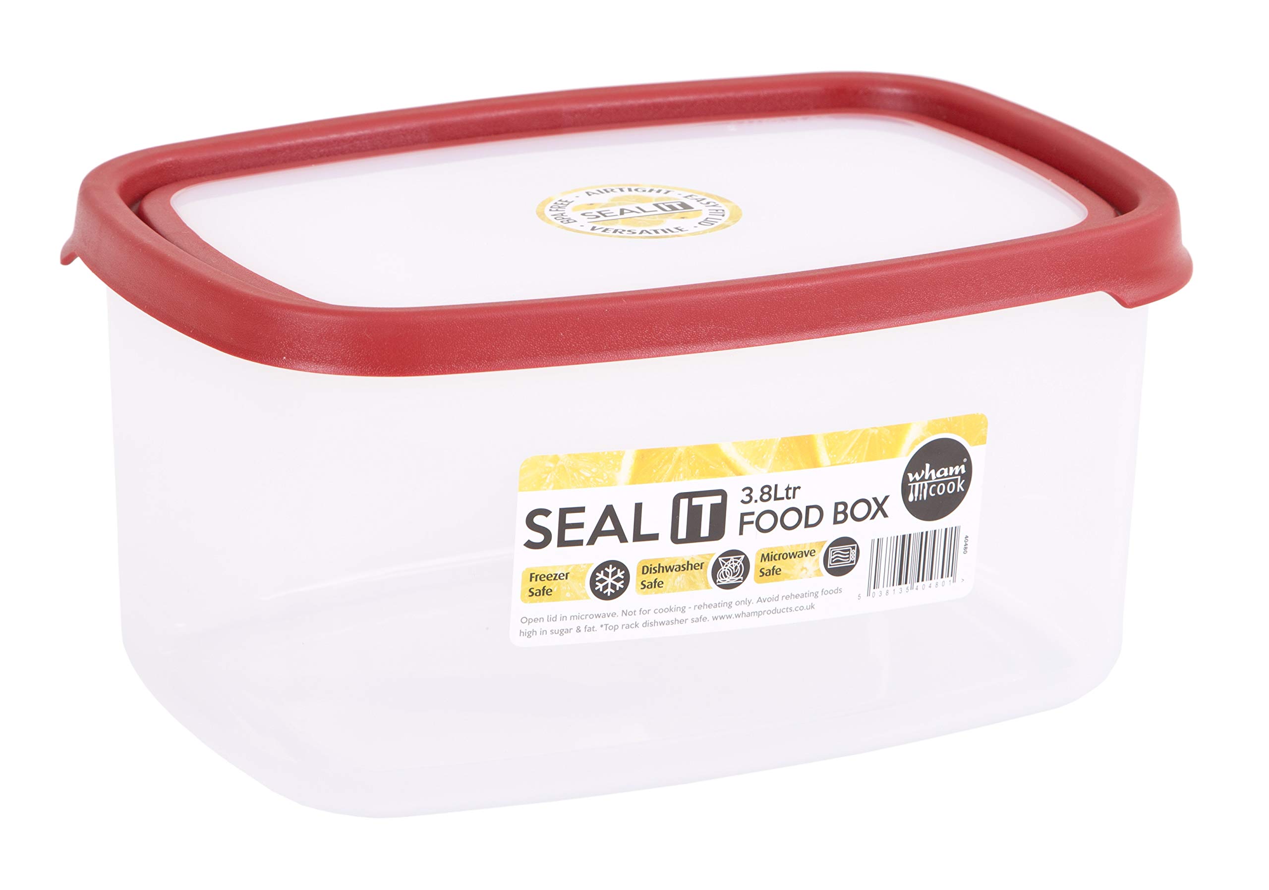 Wham Storage Box, Polypropylene, Red, 3.8 L