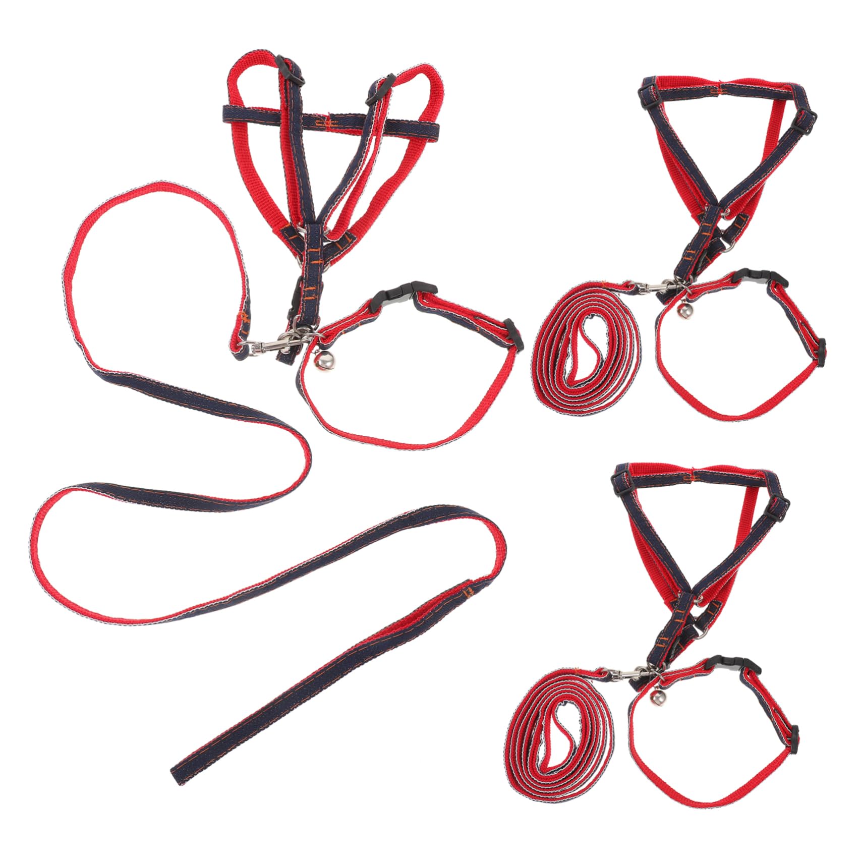 BCOATH Pet Harness Set Dog Leash Comfortable Fit Durable Nylon Webbing Smooth Alloy Buckle