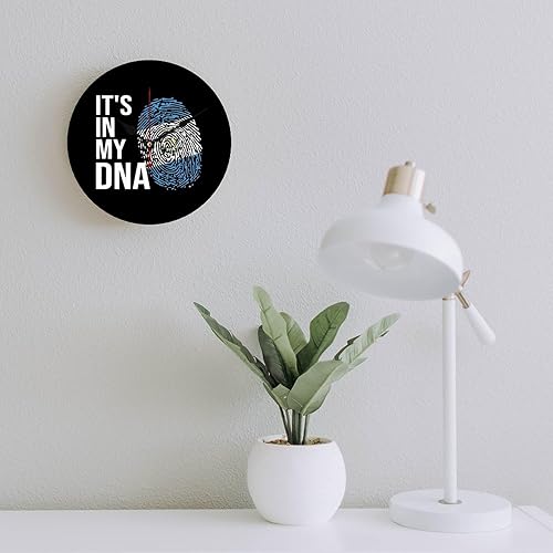 Miniatura 6 de It's in My DNA - Reloj de pared redondo de madera con bandera de Guatemala, sin escala, decoración de pared para el hogar, sala de estar,