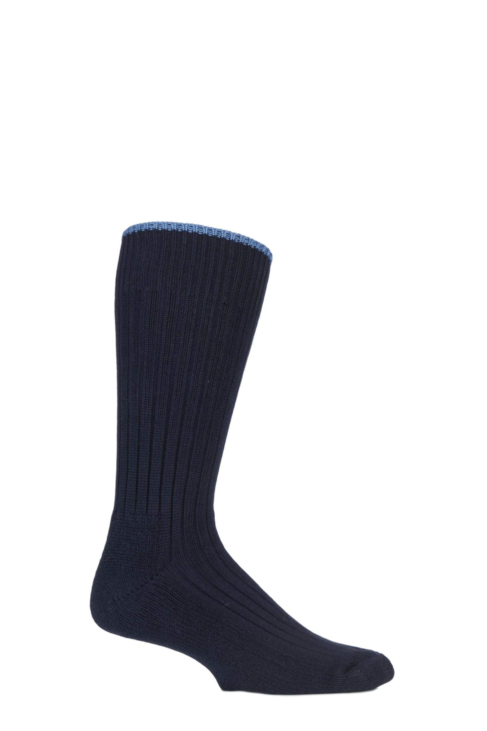Glenmuir Men's Rich Navy / Blue & Ladies 1 Pair Cotton Cushioned Golf Socks Rich Navy/Blue 12-14