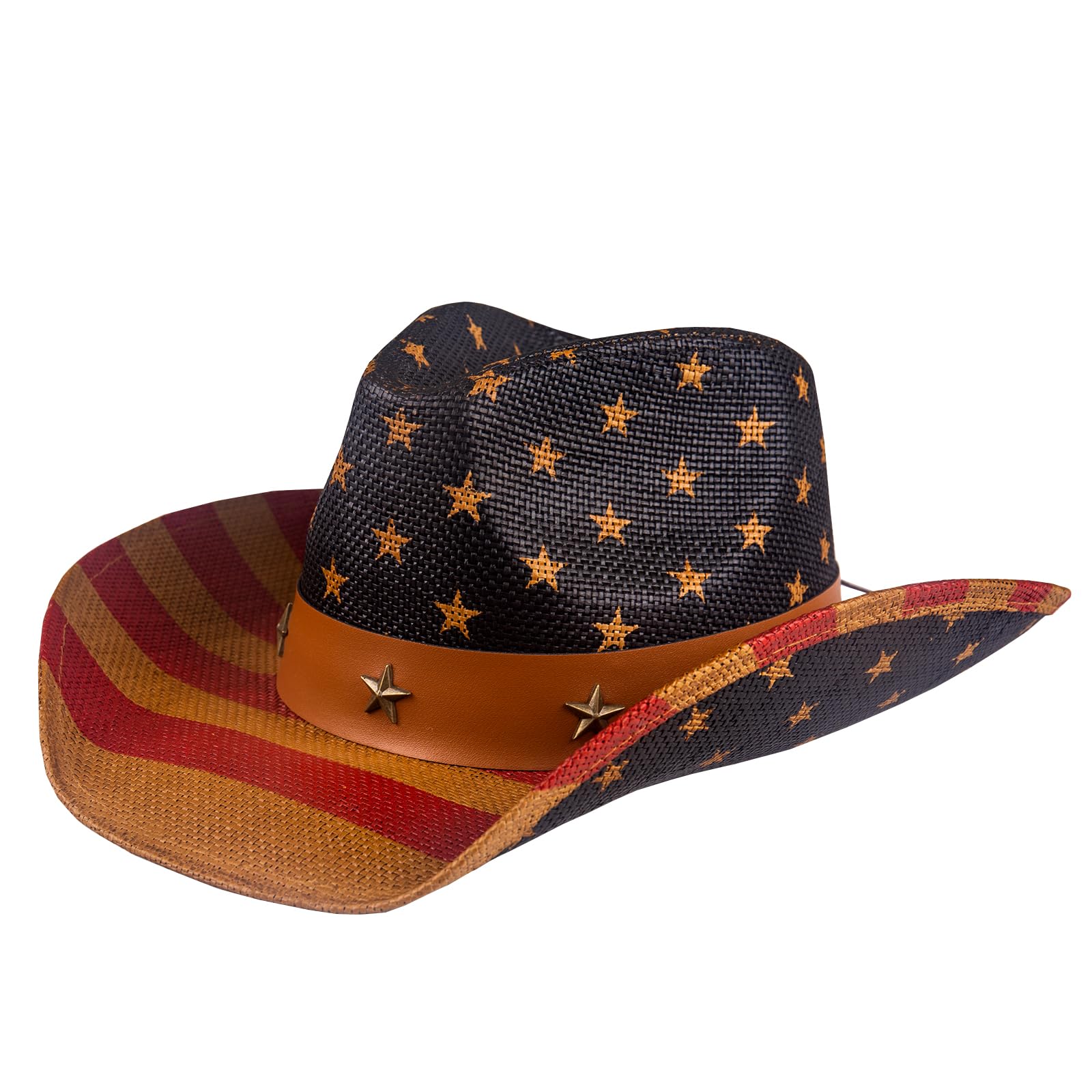 Evankin American Flag Hat, USA Western Cowboy Hat on July 4th