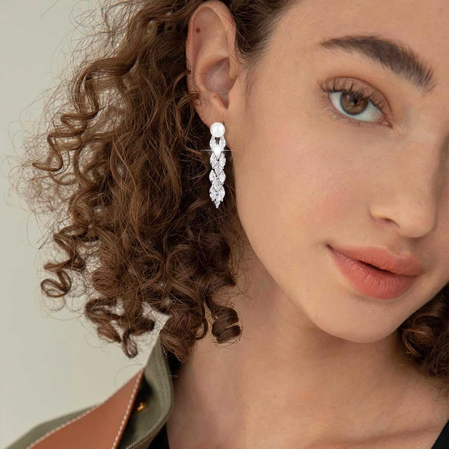 Pearl Earrings for Women Cute Bow Pearl Drop Earrings Elegant Hypoallergenic Gold Jewelry for Women - Image 5