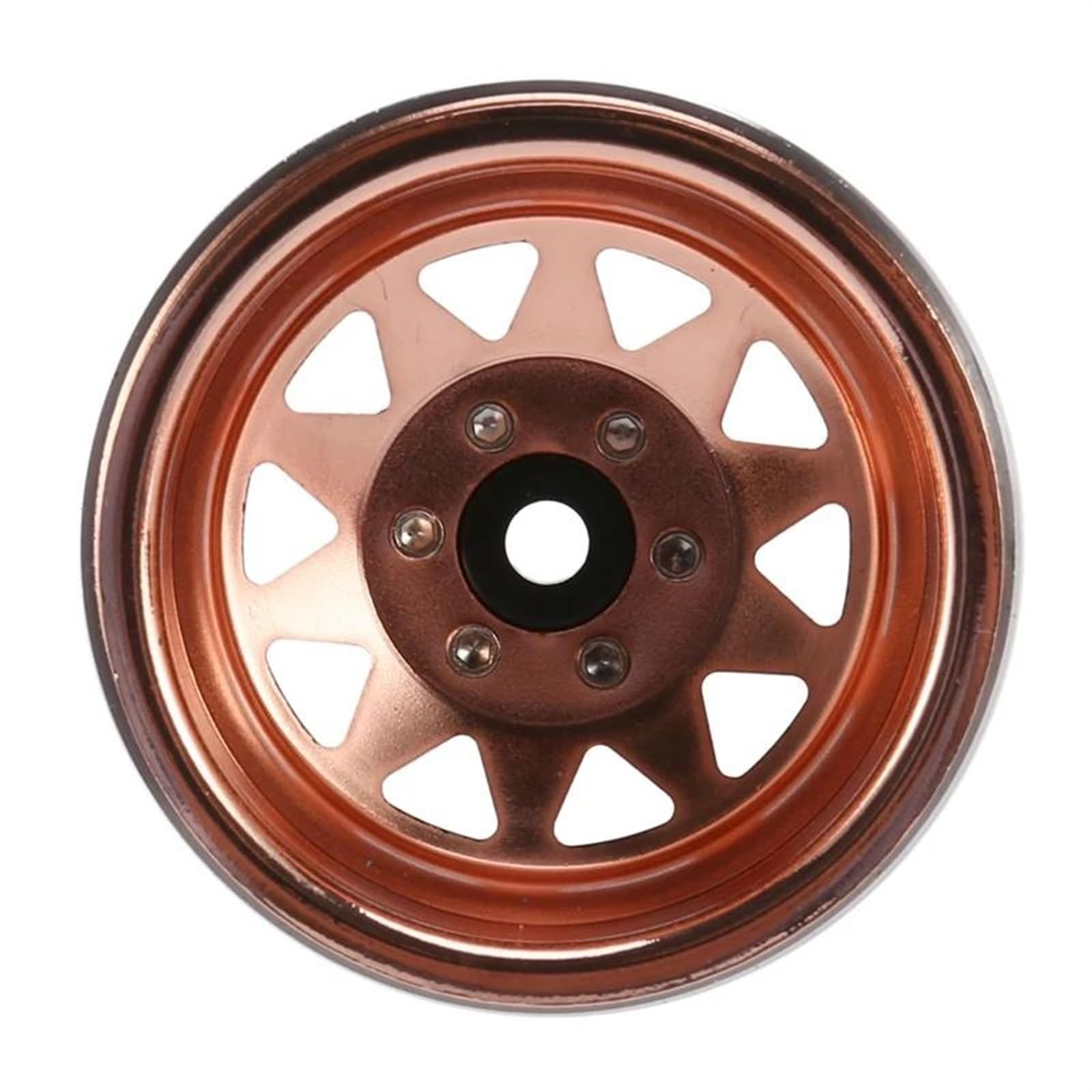 RC Car Pneumatico Ruota Compatibile con Axial per SCX10 90046 per Traxxas TRX4 per 4 Pezzi Deep Dish Wagon 1.9 Metallo Beadlock Mozzo Ruota Cerchio per 1/10 RC Crawler(Brown)