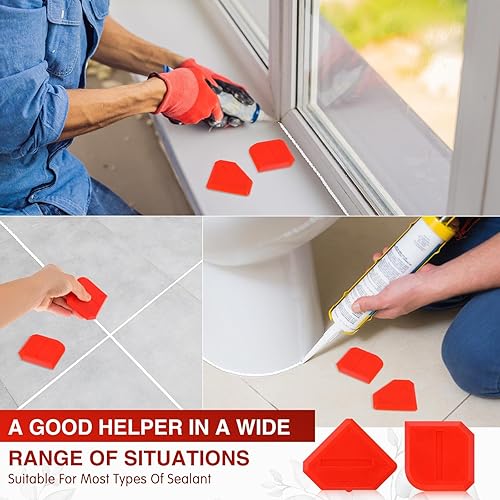 Miniatura 4 de Outus Juego de herramientas de calafateo de 2 piezas, sellador de silicona, herramienta de acabado de lechada para cocina, baño, sellador de piso