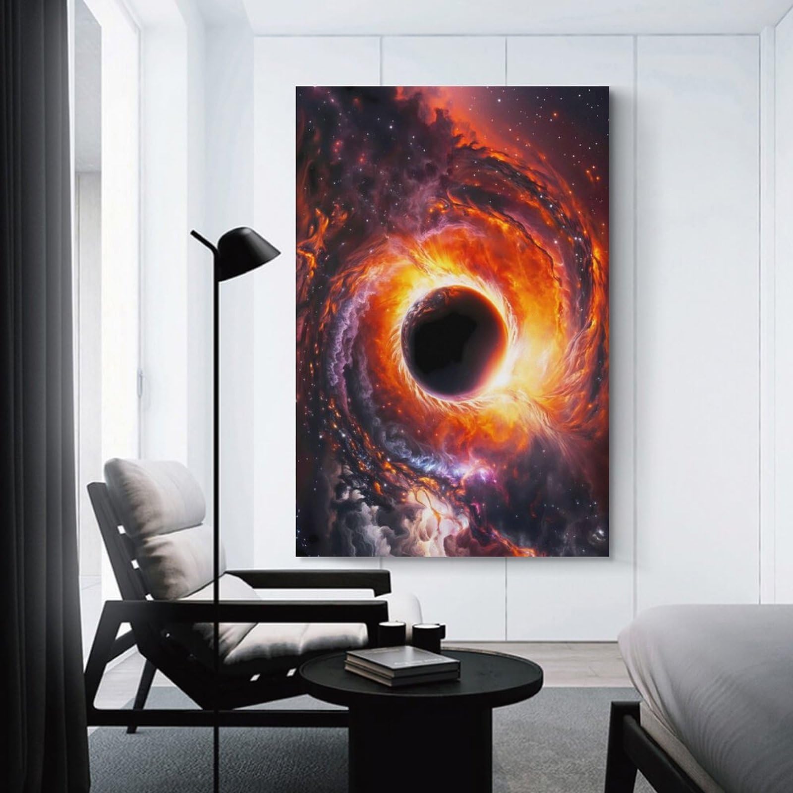 Junmoney Black Hole Wallpaper Wall Picture Print 20x30inch(50x75cm), for Bedroom Decor, Cosy Corners Or Studios, Home Artwork with A Soft Interior Feel